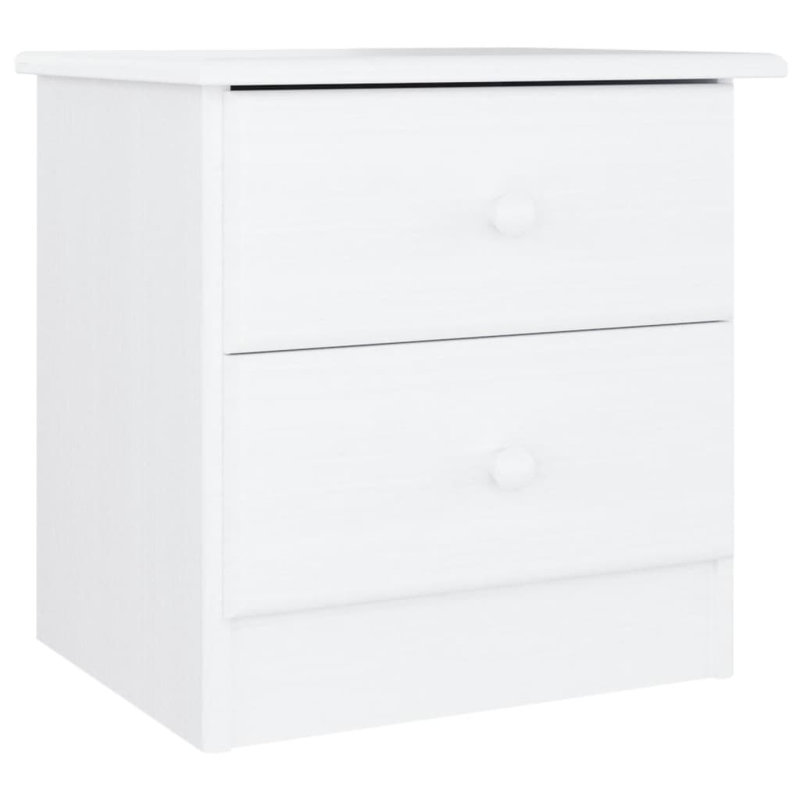 Veloute 13.8'' W Solid Wood Nightstand, White, 2 drawers