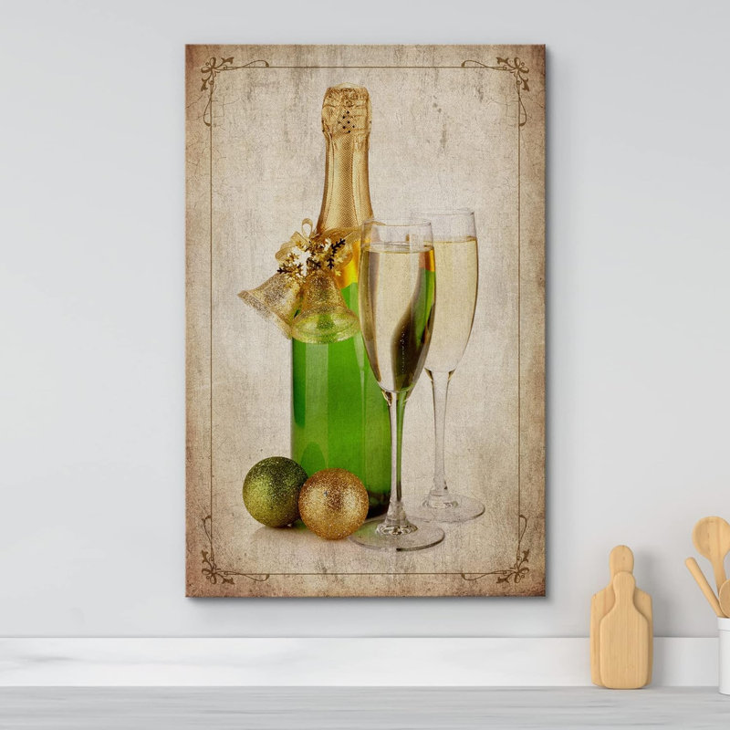 Vin blanc rétro rétro Noël, 48" H x 32" W x 1.5" D