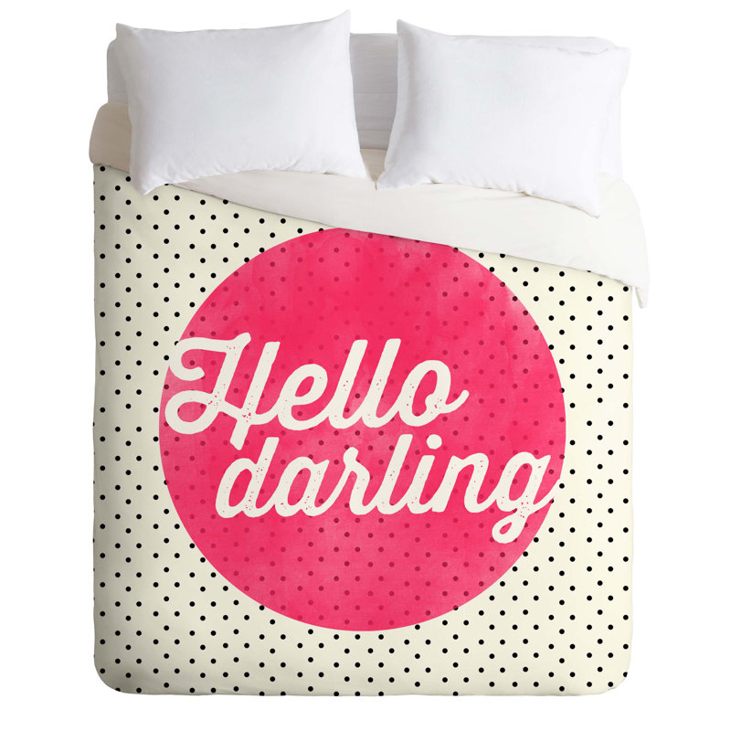 Ensemble de housse de couette hello darling points, Housse de couette pour très grand lit et 2 très 