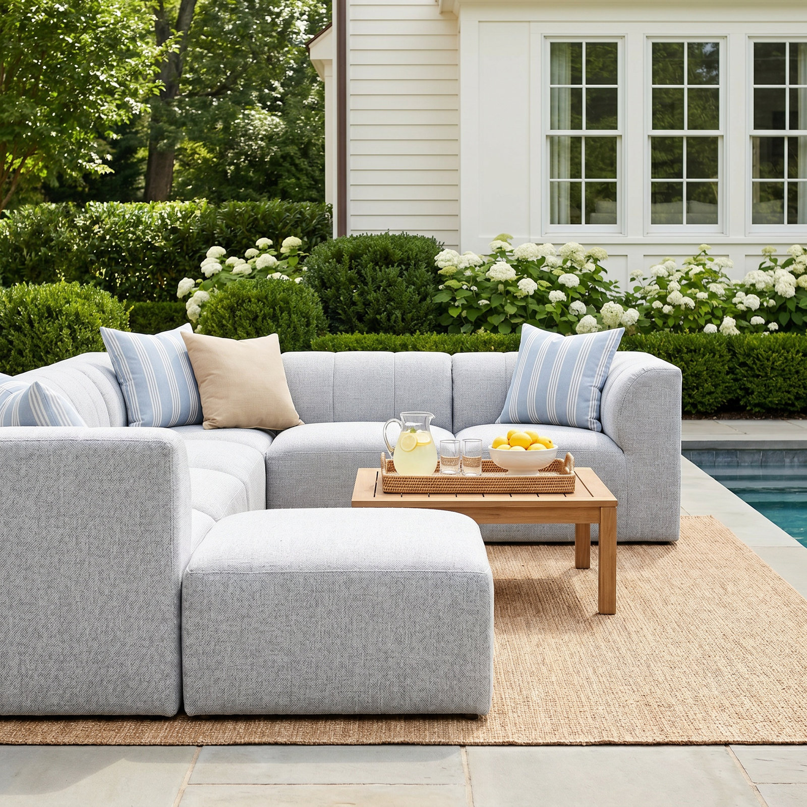 Praia 7-Person Sunbrella® Patio Seating Group, Canvas Granite Sunbrella® Canvas