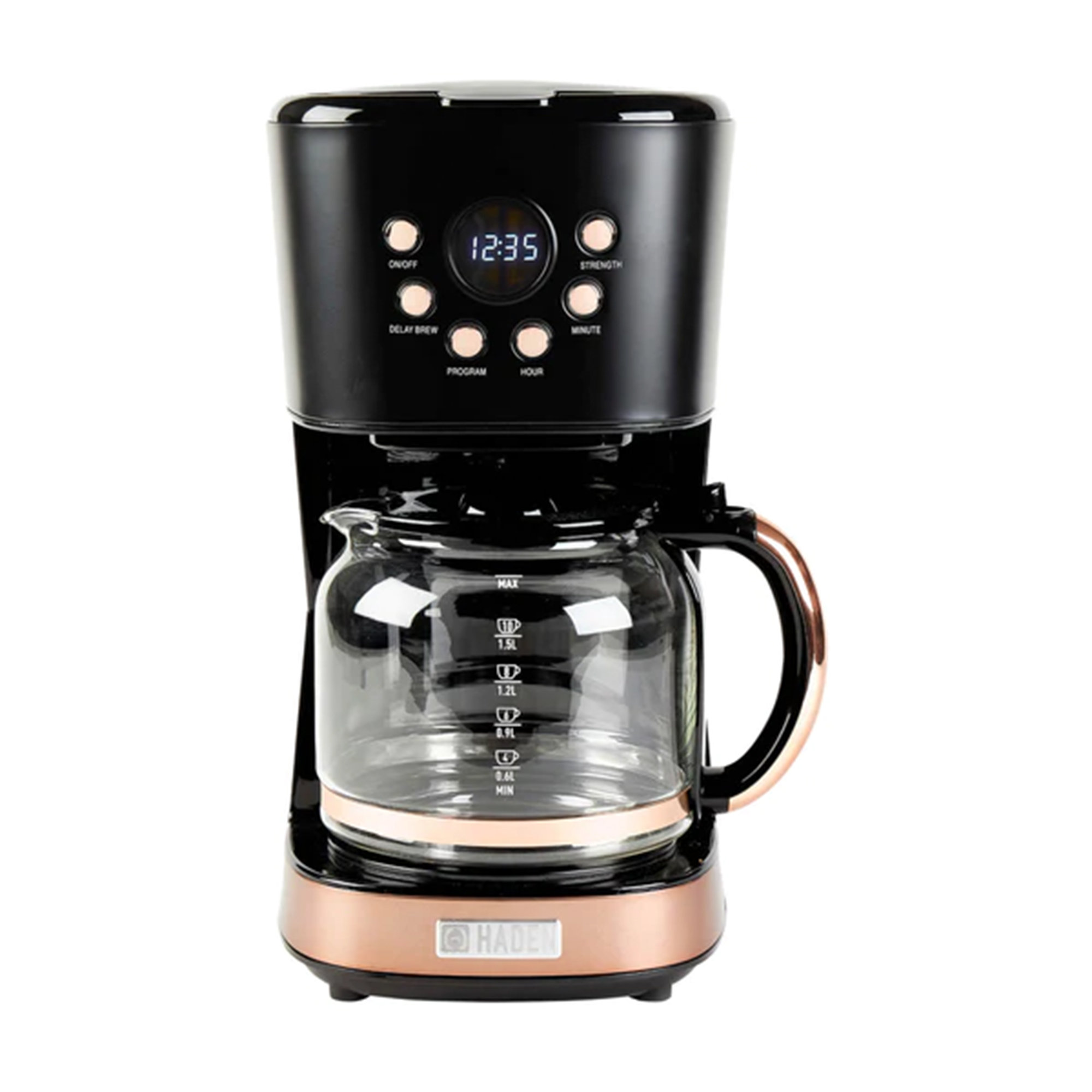 Haden - 12-Cup Coffee Maker - Black/Copper