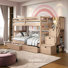 Lit superposé simple au-dessus d'un lit simple avec tiroirs Ahmia Kids