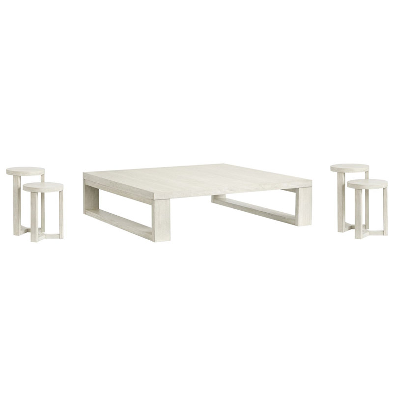 Table carrée carrée avec 2 tables gigognes, 3 pièces: table basse, 2 tables de bout