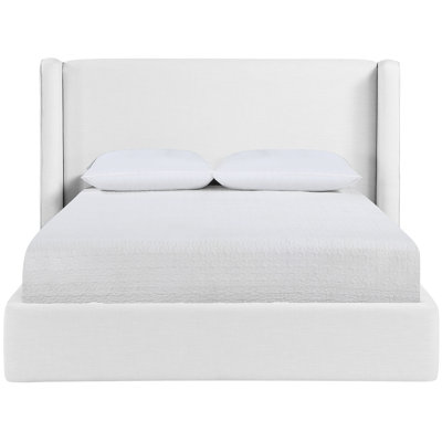 Kendall Wanaque Linen Textured Fabric Upholstered Bed
