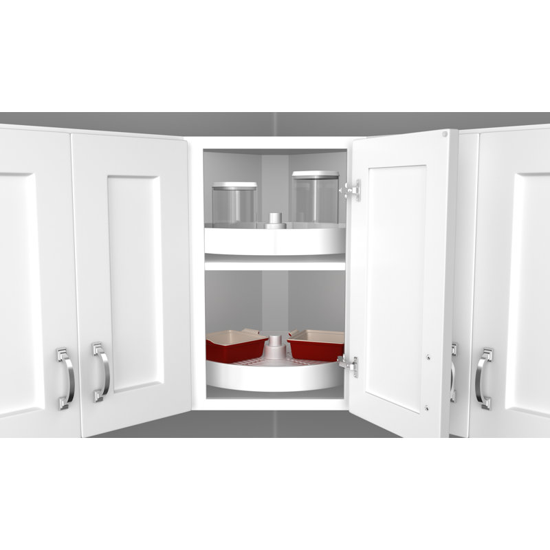 Rev-A-Shelf Polymer Full Circle 1-Shelf Lazy Susan with Bottom Mount Hardware for Corner Base Cabinets