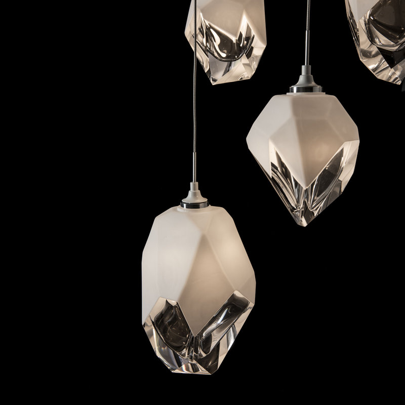 Chrysalis 5 - Light Cluster Geometric Pendant, White, White, 15" - 80"