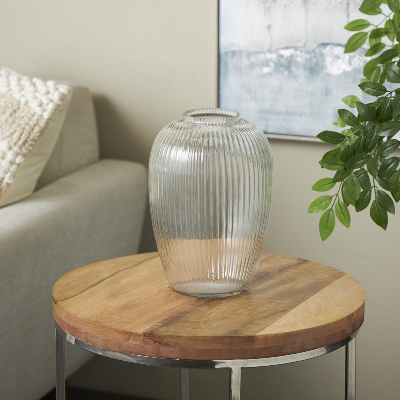 Perry Glass Table Vase, 11.55" H x 7.9" W x 7.9" D
