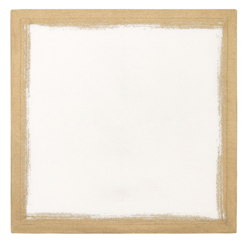 Metallic Brushstroke Linen Blend Napkin, Ivory