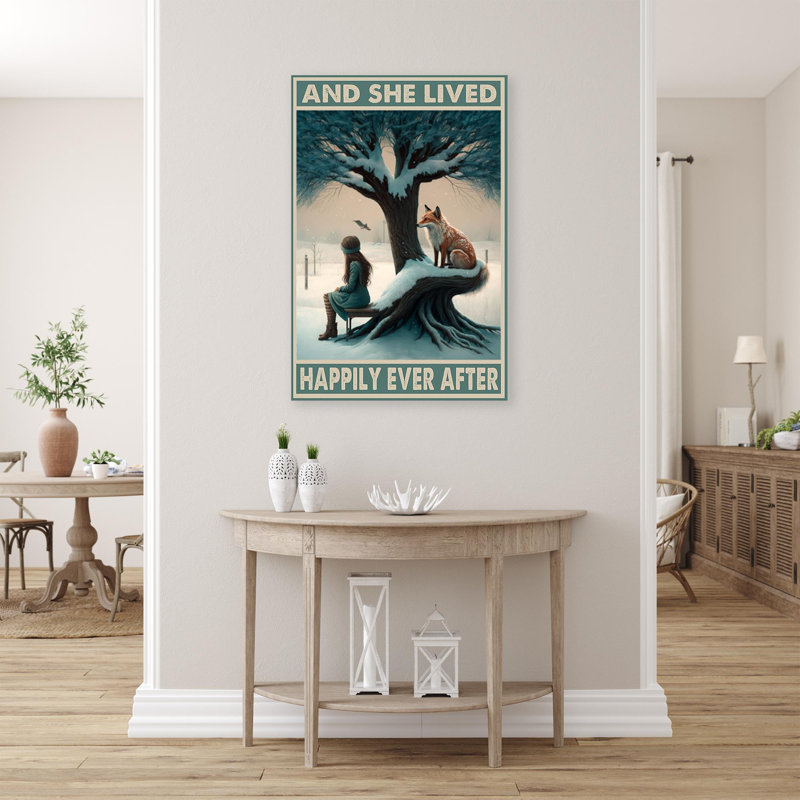«Fox And She Lived Happily Ever After», impression sur toile, H 36 po x l 24 po x P 1,25 po