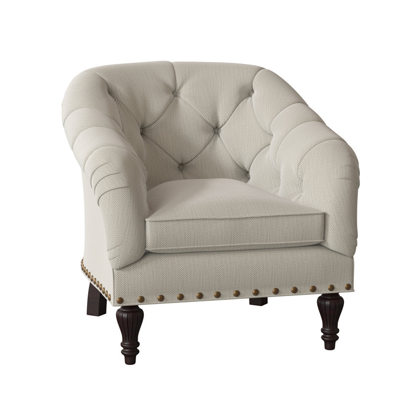 Siena Barrel Chair, Gray, Black Walnut, French Natural