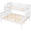 Lit simple superposé au-dessus de grand lit blanc avec - Chambre à coucher amovible robuste