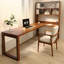 Bureau rectangulaire en bois massif brun noisette-108954487-108954484