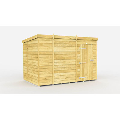 9ft x 6ft Pent Shed - Single Door without Windows