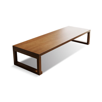 55.12" Brown Solid Wood Rectangular Coffee Table