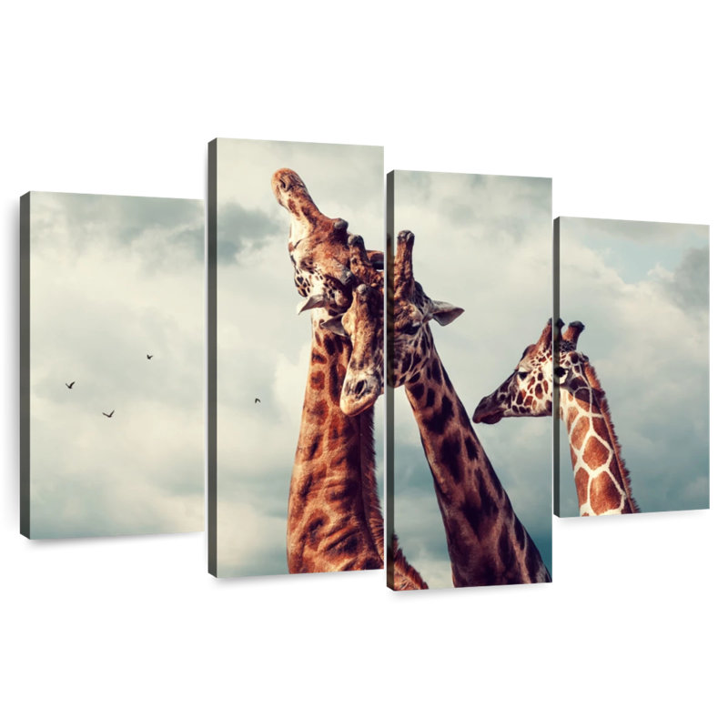 «Brampt Giraffe Family Bonding», 22" H x 36" W