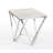 Burgett Stainless Steel Metal Side End Silver Accent Table with Marble Top
