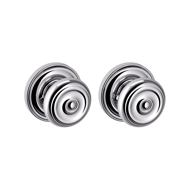 Estate Privacy Door Knob with 5148 Rose, Polished Chrome