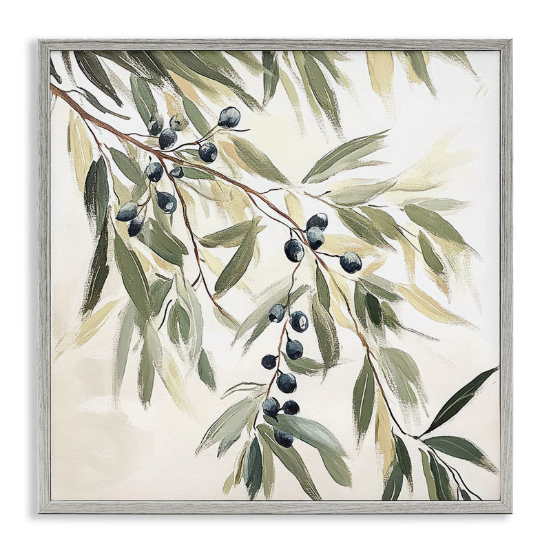Giclée encadrée de pétales d'olive, design par Mona Grace, Estampe numérique Farmhouse, H 12 po x l 12 po