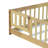 Twinkle Modern Floor Bed Set With Door, Rubber Wood And Safety Guardrails-115630469-115630467