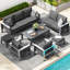 Mobilier de patio extérieur moderne avec table basse et foyer-2076360685-2076360687
