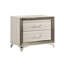 Table de chevet blanche Star - Design moderne, finition blanche, rangement spacieux, DEL intégrée, 2 tiroirs, compartiment de rangement spacieux à double coulissement, glissières, poignées