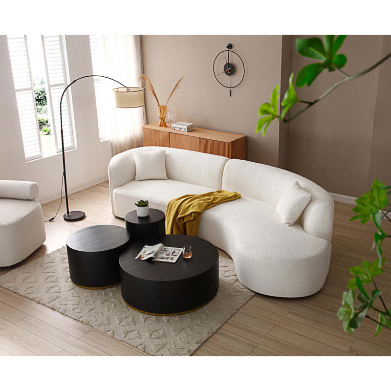 Ensemble de 3 tables gigognes Drum, Noir, Bois