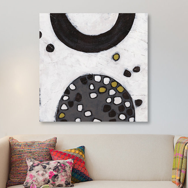 « algorithme iv », reproduction d’art sur toile, H 18 po x l 18 po x P 1,5 po, Toile avec cadre noir, Pas de tapis