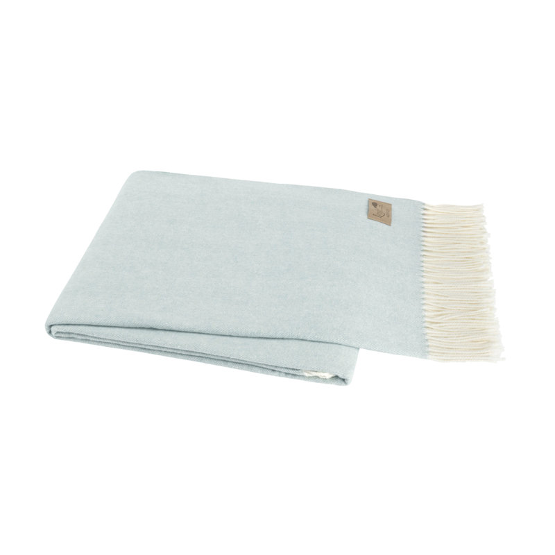 Italian Herringbone Throw Blanket, Glacier