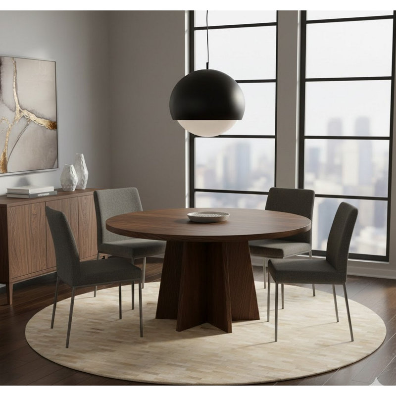 Tapis beige moderne en similicuir 6X6, Rond 6 pi