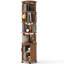 Bibliothèque pivotante à 6 niveaux avec portes, pivotant à 360°, sur roulettes, en bois massif, idéale pour les petits espaces, les coins, les chambres et les bureaux.