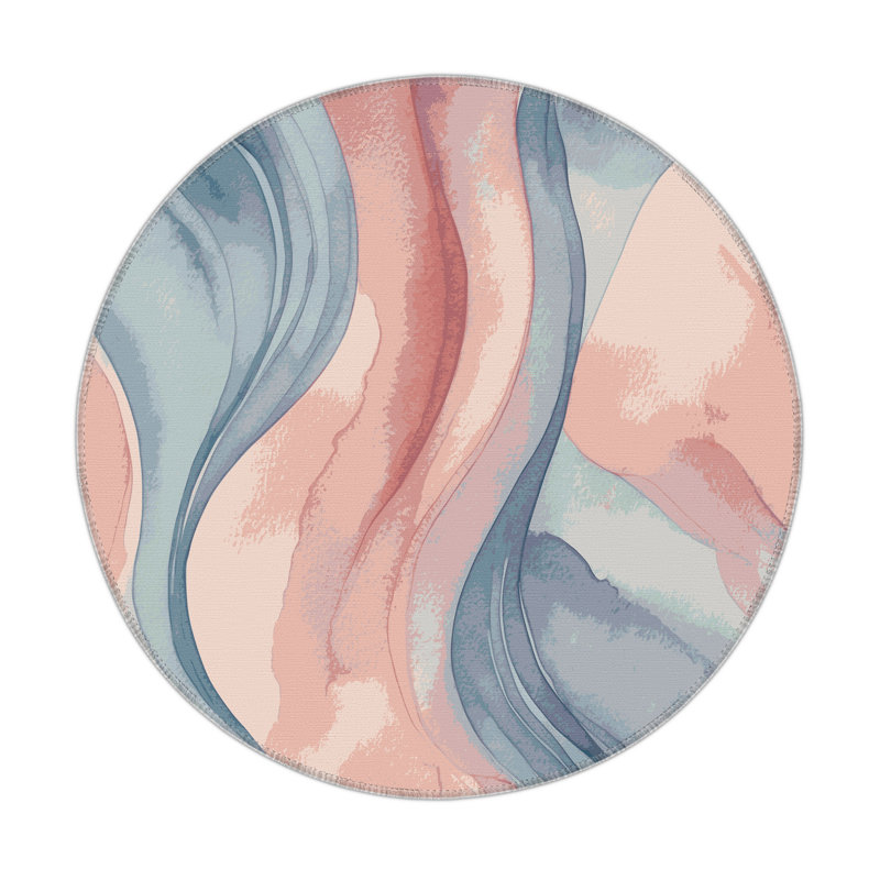 Gentle Drift Indoor And Outdoor Area Rug, Round 5'