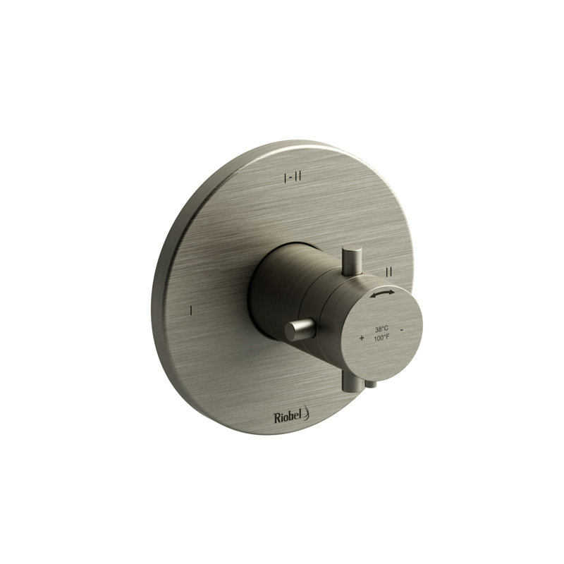 Garniture d'équilibre thermocompacte de 1/2 po Pallace ™ avec jusqu'à 3 fonctions, Nickel brossé