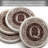 Ophelia & Co. 4 Pack Monogram Sandstone Coasters in Bronze Iron Ram Coaster Holder-1409607774