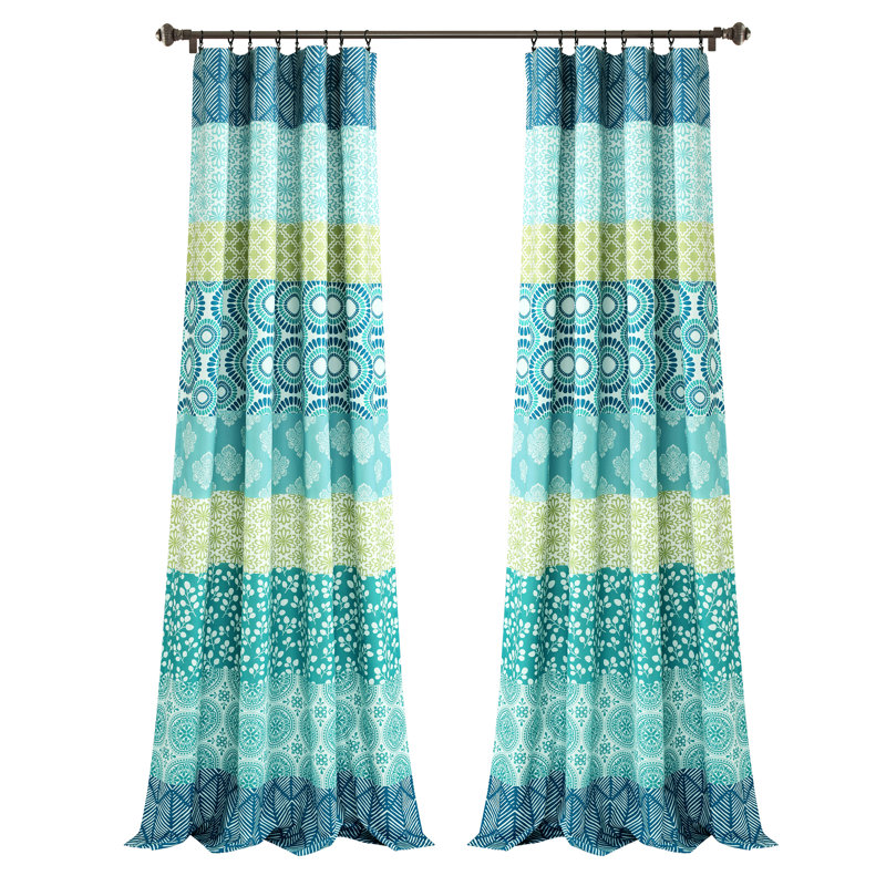 Lush Decor Bohemian Stripe Room Darkening Curtain Panels Pair Drapes (Set of 2)