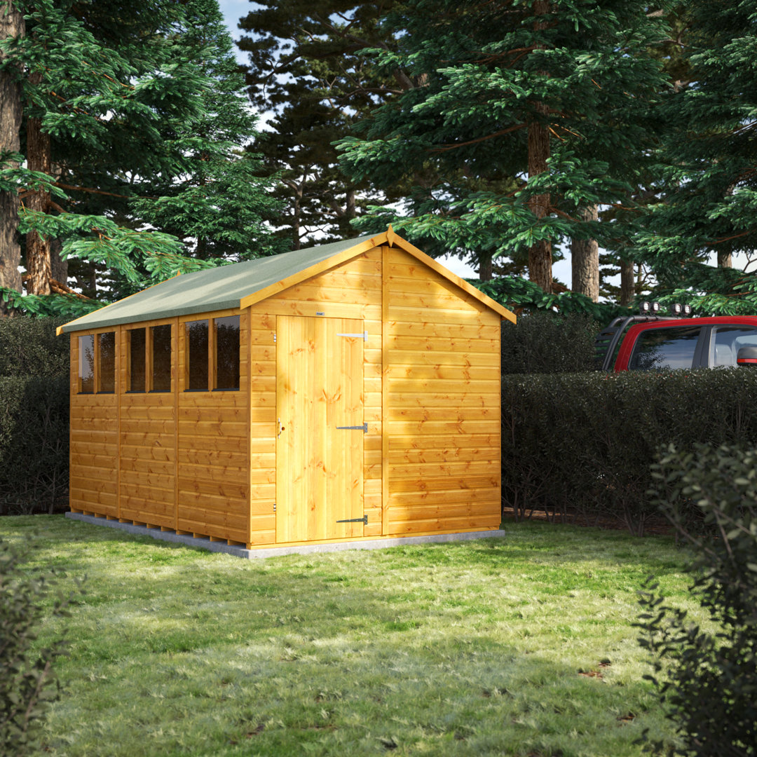 Apex 8.5 ft. W x 12.6 ft. D Solid Wood Shiplap Steep Slope Storage Shed