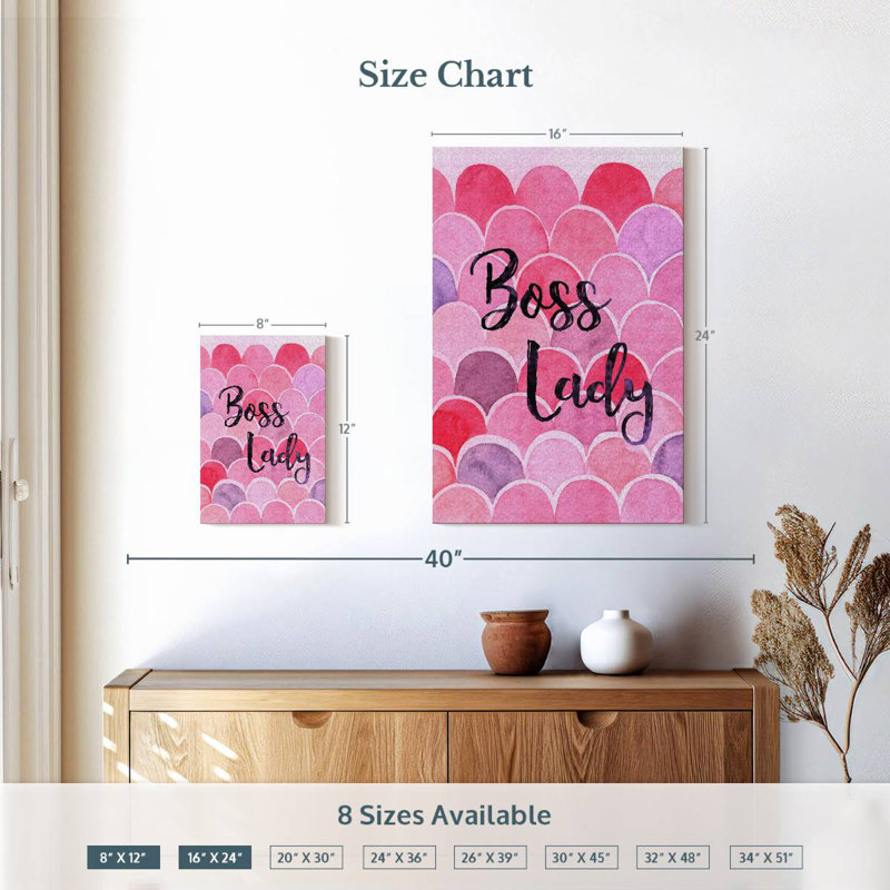 Tergel Boss Lady Typography, 12" H x 8" W
