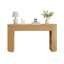 Console rétro avec rangement, 3 tiroirs, 1 pied de table, esthétique à lattes rondes, entrée, salon et couloir, nature-129172843