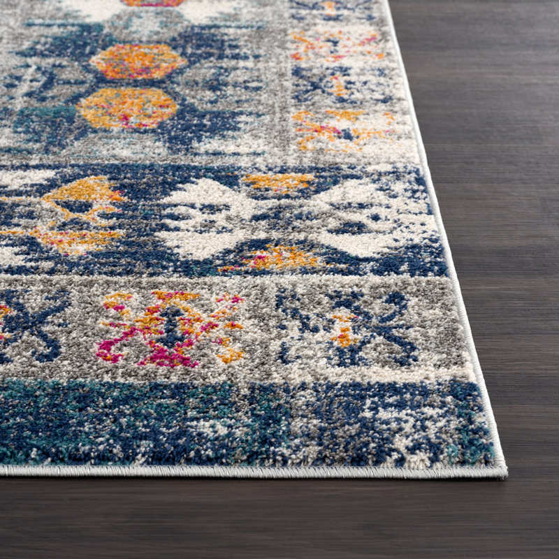 Tapis gris et orange IntarsMAL100A, Rectangle 4 pi x 6 pi