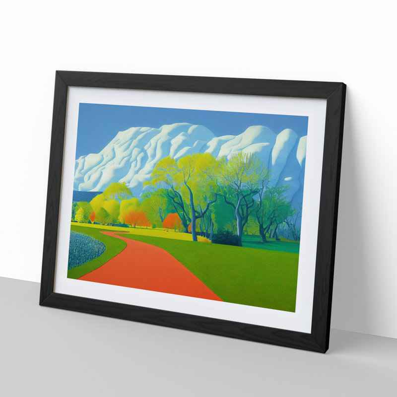 Spring Landscape Forest - Framed Print, 25cm H x 34cm W x 2cm D, Black