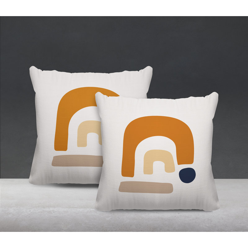 Jeté carré en polyester / mélange de polyester intérieur / extérieur, L 15 po x H 15 po, Orange