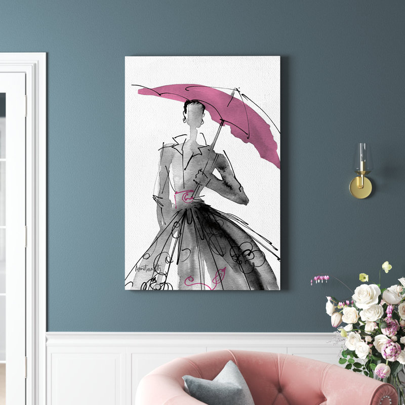 Fashion Sketchbook VI Hot Pink by Anne Tavoletti - Wrapped Canvas Painting, 122cm H x 81cm W