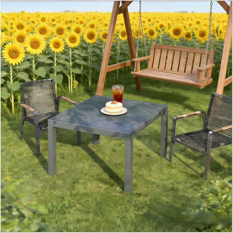Table d'extérieur, table d'extérieur rectangulaire en aluminium