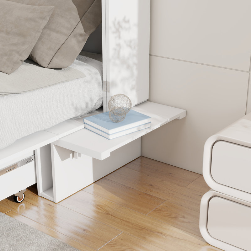 Grand lit escamotable avec matelas de 4 po