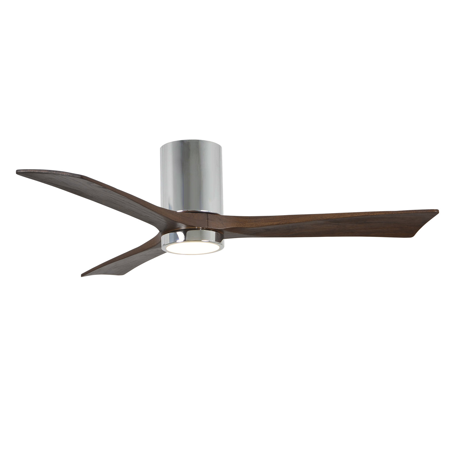 Olivier Ceiling Fan with LED Light Kit, Polished Chrome, Walnut, 52"