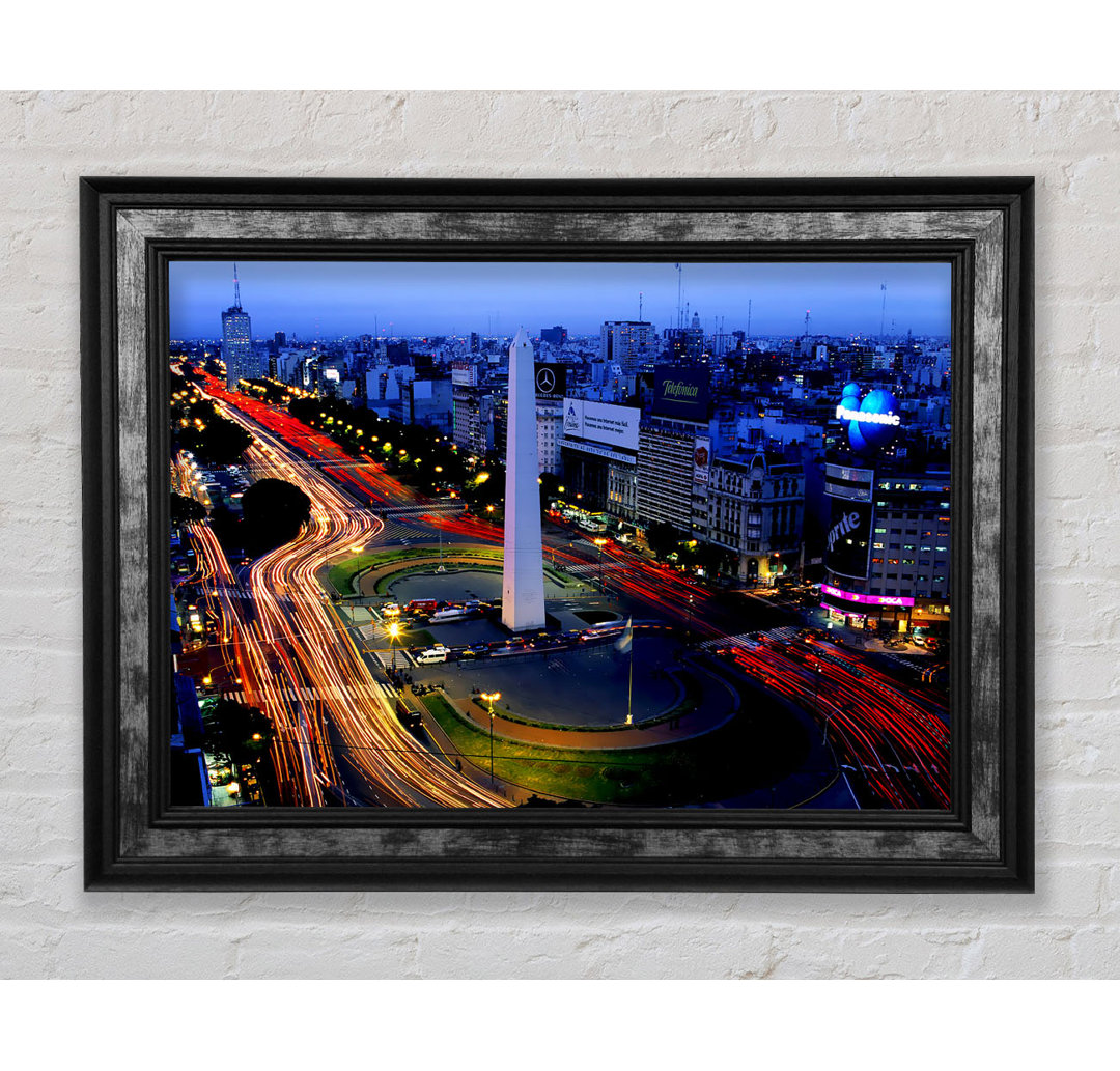 Paris Roads At Night - Einzelne Bilderrahmen Kunstdrucke