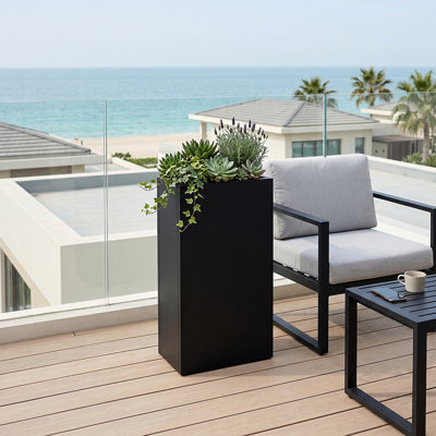 Jardinières rectangulaires en métal pour plantes d'extérieur