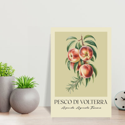 Pêches et romarin, illustration de fruits naturels rustiques biologiques