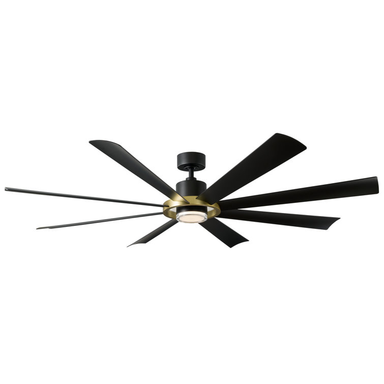 Aura 8 - Blade Indoor/Outdoor Smart Ceiling Fan with Adjustable CCT 2700K-3000K-4000K-5000K LED Light Kit and Remote Control Included, Works With Alexa and iOS or Android App
