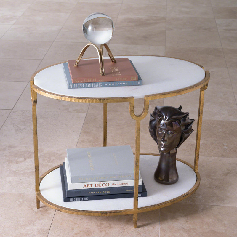 Table d'appoint en fer / pierre