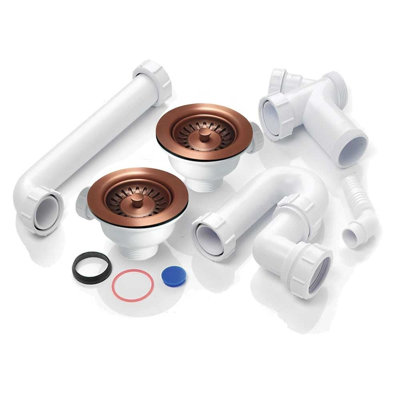 RAK Rangemaster 1.5 Bowl Waste & Plumbing Kit No Overflow 04DE262EBED84DC28BF0CE1C07F149BE